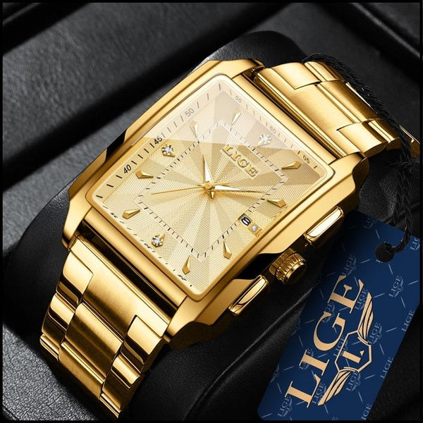 LIGE mode nouveaux hommes montre Quartz en acier inoxydable montre-bracelet de luxe avec Date affaires décontracté pour hommes Relogio Masculino