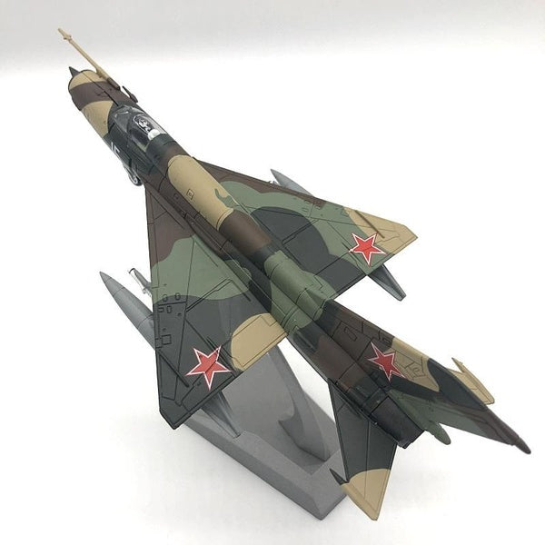 New 1: 72 Scale Alloy Diecast Military Model Soviet Air Force MIG-21 Fishbed Fighter Aircraft Model Plane Toy For Collection Souvenir Gift Home Offic