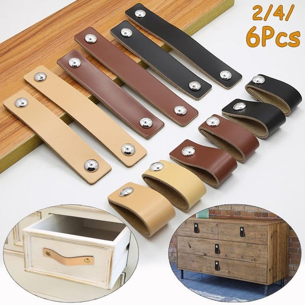 2-4-6 pièces 3 tailles cuir tire poignée porte placard tiroir bureau armoire bouton meubles