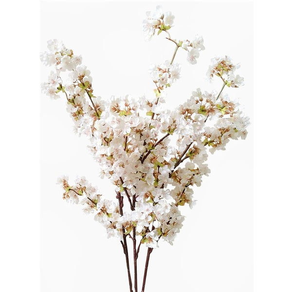 1pc 4 Branches Artificial Cherry Blossom Branches Flowers Stems Silk Tall Fake Flower Arrangements for Home Wedding Decoration (39 Inch)