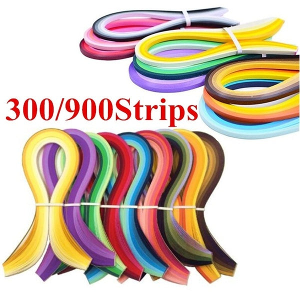 300-900 Stripe Quilling Paper Mixed Color 5mm Width Origami DIY Decoration Relief Relief Gift Gradient Color Craft Paper