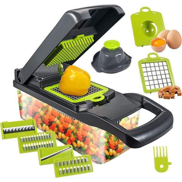 Kitchen Tool Vegetable Chopper Adjustable Slicer & Dicer with Storage Container, Egg Slicer Container, Kitchen Dicer Cutter, Time-saving Kitchen Gadg