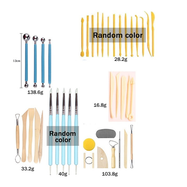 Modelling Ball Tools Sculpture Ceramic Pottery Clay Tools Set Shaping Sculpting Carving Tools Plastic-Wooden-Metal DIY Clay Tools