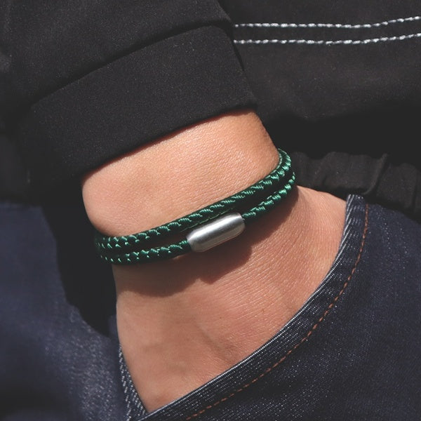 Minimalist 2 Layer 4mm Rope Bracelet Charms Stainelss Steel Magnetic Braclet For Men Women Wristband Jewelry Bileklik