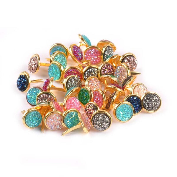 13x13mm 15 pièces mixte Bronze Brads Scrapbooking embellissements attache métal artisanat fournitures pour bricolage à la main décoration CP2262