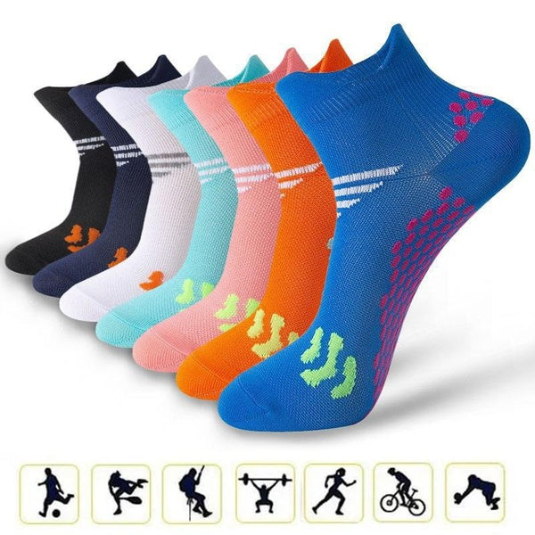 1-2-3-4-5 Pair Ankle Athletic Running Socks Breathable Low Cut Sports Socks for Men and Women Compression Socks for Sports, Hiking, Walking, Cycling