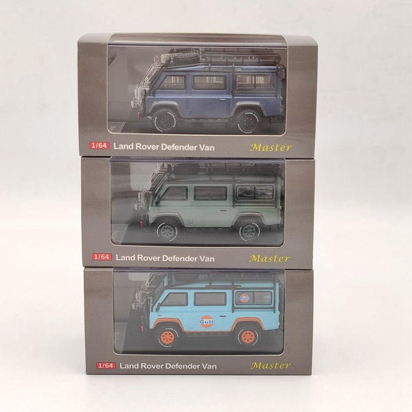 Master 1:64 Land Rover Defender Van Camp Gulf Diecast Toys Car Models Miniature Vehicle Hobby Collectible Gifts