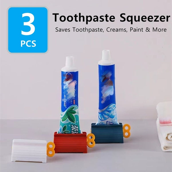 Toothpaste Squeezer Tube Roller Holder Toothpaste Dispenser for Bathroom - Saves Toothpaste, Paint, Creams & More (3-Pack)