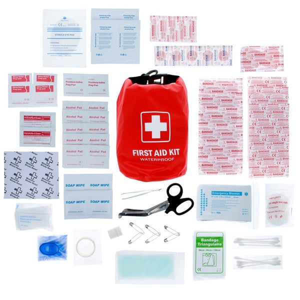 ASR Outdoor First Aid Kit in Waterproof Dry Sack Emergency Supplies 100 Pieces Bandages Tools Wound Protection