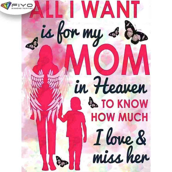 FIYO Mother and Son Diamond Painting Kits For Adults DIY 5D Diamond Mosaic Diamond Painting Home and Kitchen Fashion Canvas Pictures Wall Decoration