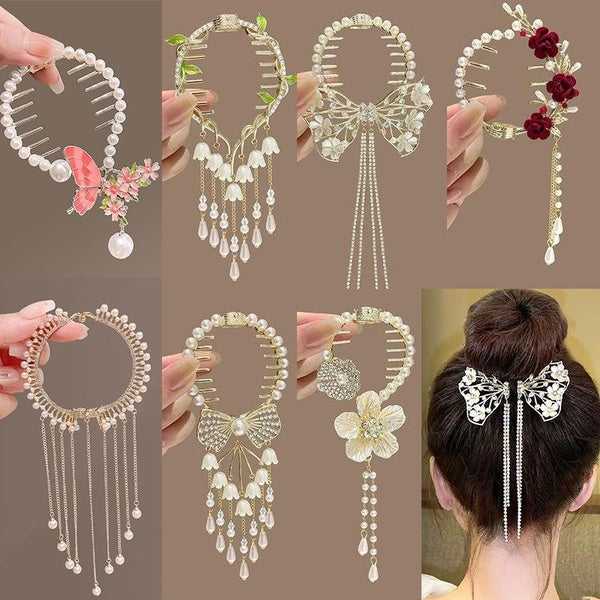 Multiple Styles Adult Hair Clips Hair Bun Hair Clips Diamond Pearl Hair Accessories For Women Fashionable Girls Favorite Hairstyle Accessories Matron Inn