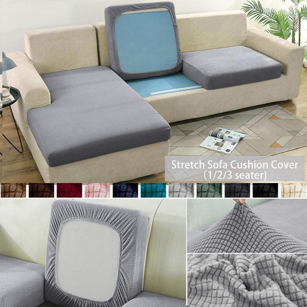 1-2-3 Seater Stretch Sofa Seat Cushion Cover Solid Colors Couch Cushion Slipcover Love Seat Cover Funiture Protector for Living Room Home Decoration