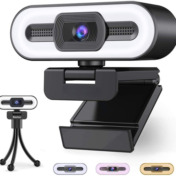 Webcam 1080P avec microphone Streaming Web Camera Plug and Play pour Zoom-Skype-Facetime-Teams-YouTube-PC Mac Laptop Desktop