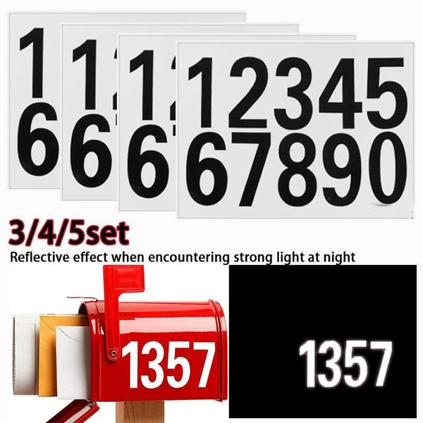 3Sets-4 Sets-5 Sets Mailbox Numbers Sticker Self Adhesive Mailbox Number Decals Waterproof Number Sticker for Mailbox Signs Window Door Cars Trucks H