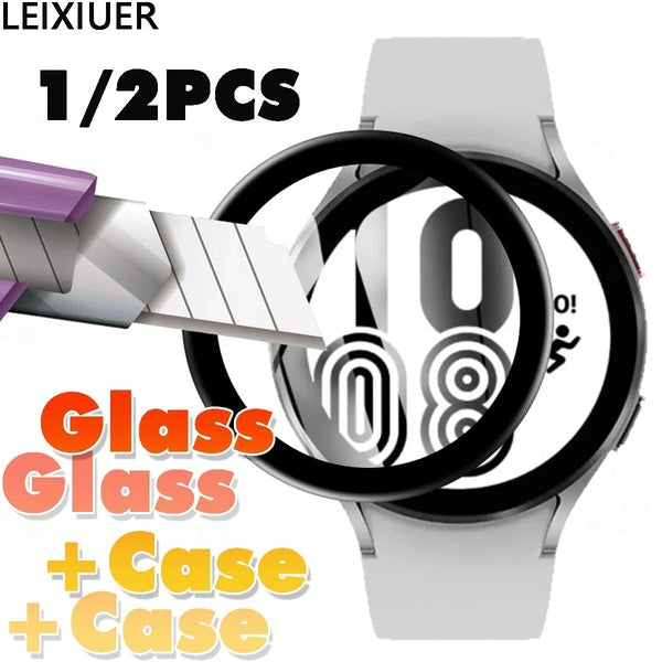 LEIXIUER 1-2 Pcs Screen Protector Film Soft Glass For Samsung Galaxy Watch 5-4 44mm 40mm 3D HD All-around Protector for Galaxy Active 2 40mm 44mm