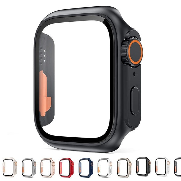Tempered Glass with Pc Case Change To Apple Watch Ultra 49mm,for Apple Watch 8 7 45mm 41mm for Iwatch Series SE 6 5 4 40mm 44mm Screen Protector PC