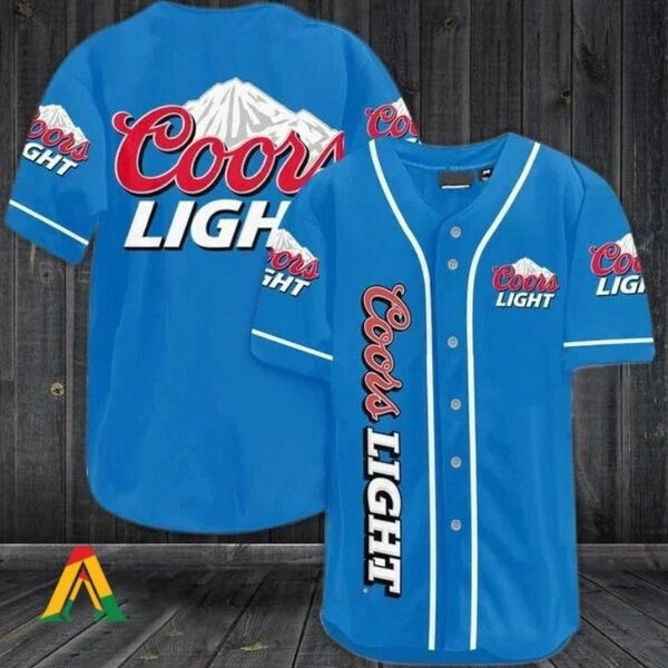 Maillot de baseball bleu Coors Light Beer