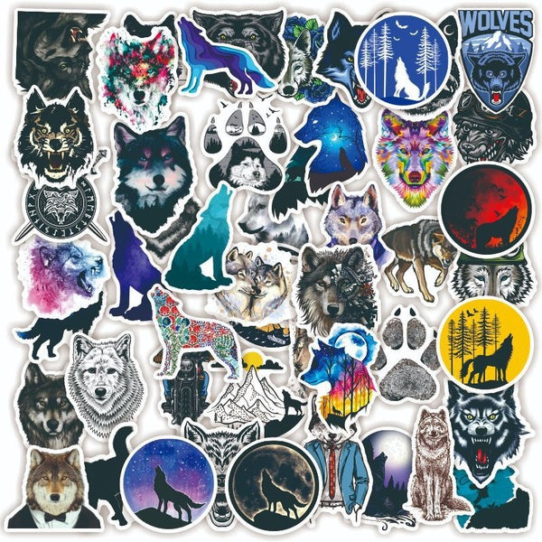 10-50Pcs The Wolf Stickers Wolf Graffiti Stickers for DIY Luggage Laptop Skateboard Motorcycle Bicycle Stickers
