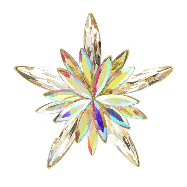Rhinestone Star Snowflake Brooch Winter Fashion Design Pin Christmas Jewelry Coat Accessories Matron Inn