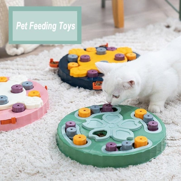 Anti-Gulping Pet Feeding Toys, Cat Dog Puzzle Toys, Interactive Pet Toys Treat Puzzle Food Games Feeders, IQ Training & Mental Enrichment for Dog-Lar
