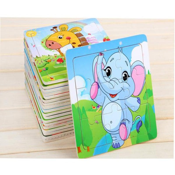 9 enfants en bois éducation précoce Jigsaw Puzzle bébé en bois Cartoon Puzzle Puzzle enfants jouets décembre