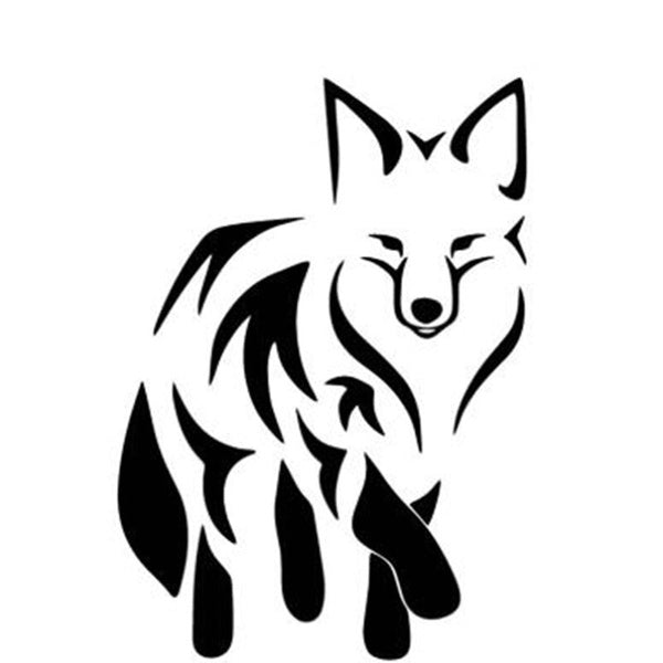 2PCS Black-Sliver Cunning Fox Car Stickers Cartoon Decorate Car Trunk Vinyl Decal C118