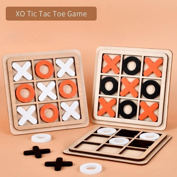 Wood Board Game (Naughts And Crosses) Classic Family Table Game Traditional Strategy Game For Adults And Children Premium Acacia Wood Travel Set