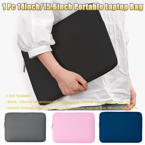1 Pc 14inch-15.6inch Soft Portable Laptop Bag Notebook Computer Bag Office Travel Business Accessories Matron Inn