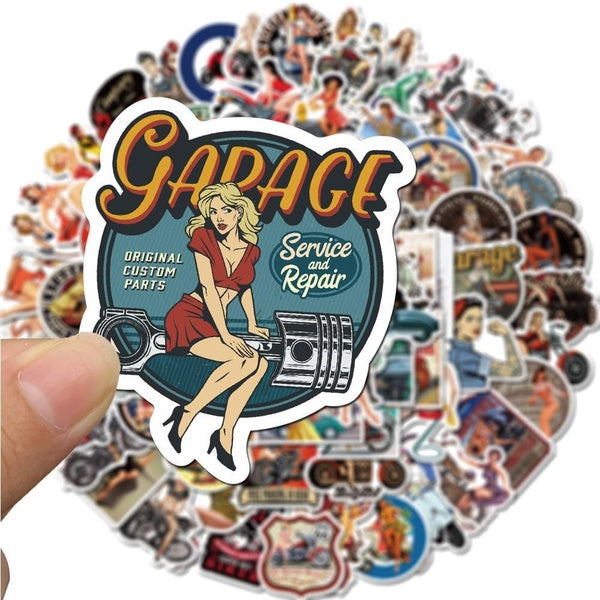 10-50-100Pcs Classic Retro girl pin up girl Sticker graffiti Stickers for DIY Luggage Laptop Skateboard Motorcycle Bicycle Sticker