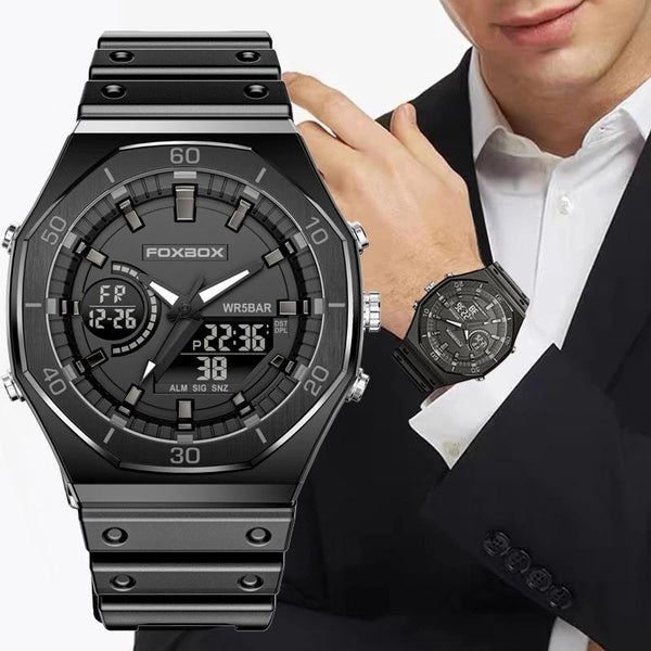 2023 LIGE date double affichage montres pour hommes sport décontracté chronographe Quartz grand cadran montre-bracelet Silicone étanche horloge numér
