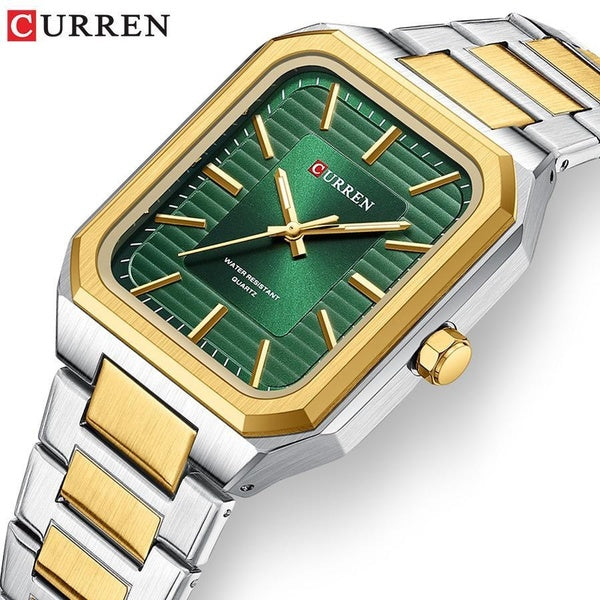 CURREN loisirs affaires montre pour hommes Rectangle sport décontracté en acier inoxydable étanche hommes montres à Quartz 8457