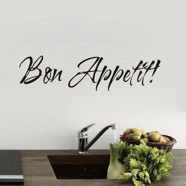 Bon Appetit Quote Decors Wall Saying Decals Quote for Home Wall Stickers Kitchen Decor