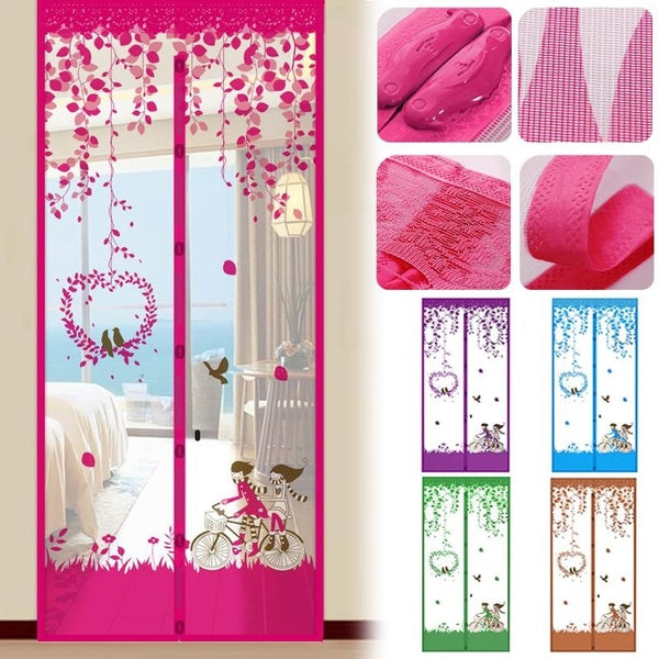 Punch-free Strong Magnetic Door Curtain Anti Bug Insect Fly Mosquito Net Side Open Style Automatic Closing Invisible Mesh Gauze