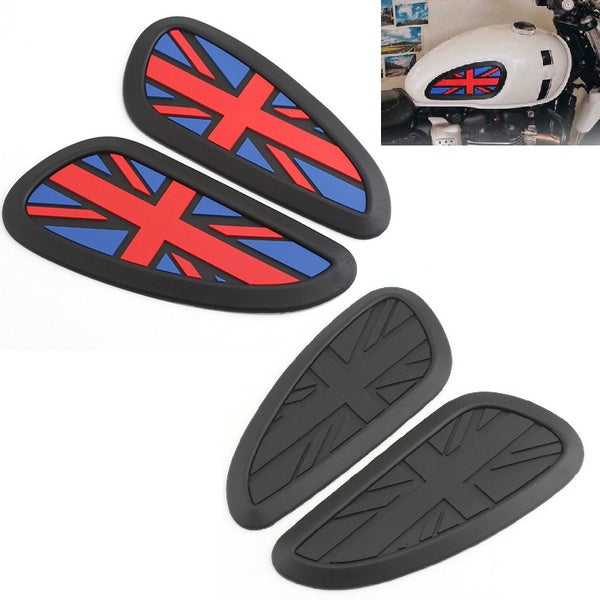 2PCS 3D Retro Motorcycle Cafe Racer Gas Fuel Tank Rubber Sticker Protector Side Tank Knee Grip Motorcycle decor for Harley for Yamaha for Honda