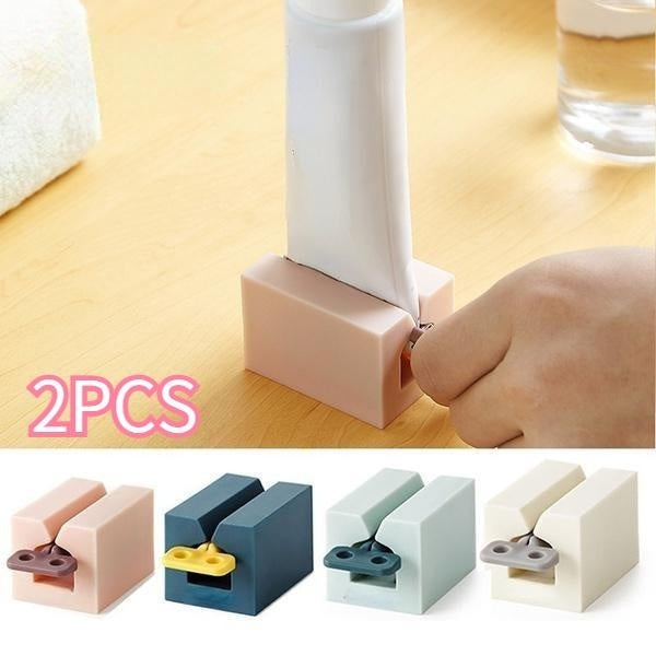 2Pcs Household Plastic Toothpaste Tube Squeezer Easy Dispenser Roll Holder Bathroom Supplies Tooth Cleaning Accessories Toothpaste Squeezer
