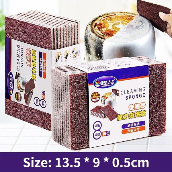 Diamond sponge brush, kitchen dishwashing and pot washing brush, rust removal and cleaning sponge block, household cleaning brush pot rust removal to