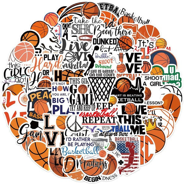 15-50PCS Basketball stickers Suitable for water bottles, skateboards, fridges, laptops, waterproof vinyl stickers for adults, teenagers