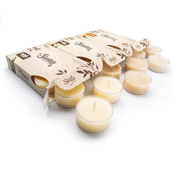 Vanilla Tealight Candles Variety 3 Pack (18 Highly Scented Tea Lights) - Vanilla Bean, Cinnamon Vanilla, Vanilla Maple - Made with Natural Fragrance
