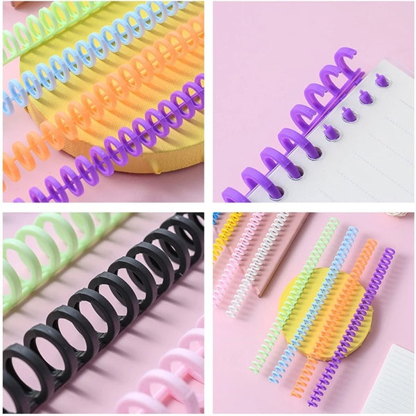 5pcs 30 Hole Loose-leaf Binding Ring Spiral Plastic Opening Punch Binders For A4 DIY Paper Notebook Album Punch Office Supplies