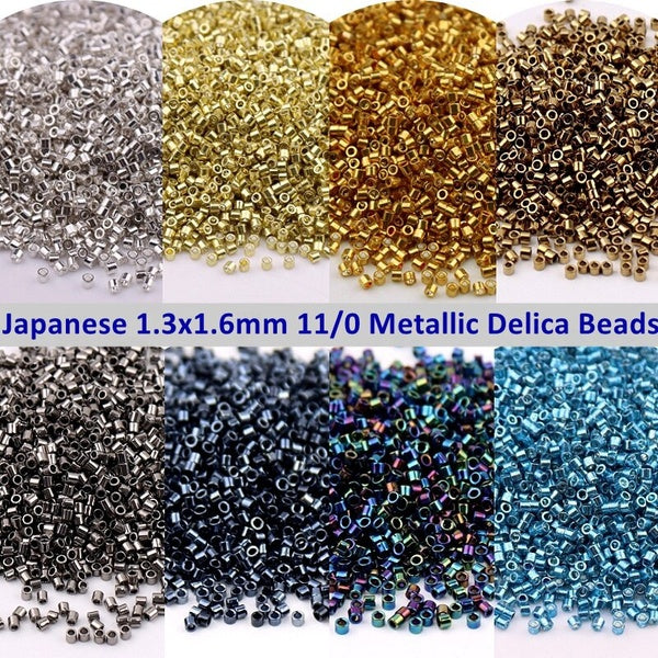 New 500Pcs 11-0 1.6mm Metallic Bronze Delica Glass Beads Coffee Gray Glass Seedbeads For DIY Jewelry Making Ornaments Accessories Matron Inn