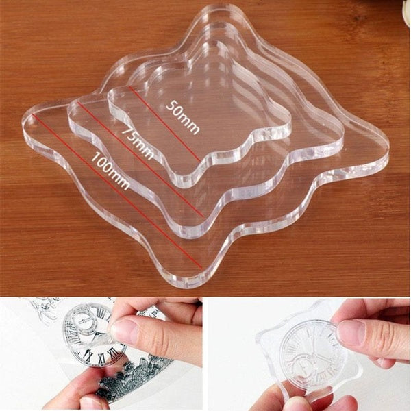 Bloc de timbre de sceau Transparent bricolage pour bricolage Scrapbooking Album Photo clair décoratif bloc de timbre acrylique Transparent pour timbr