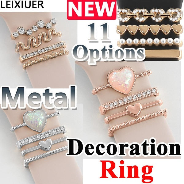 LEIXIUER Decoration Ring for strap for Apple watch band Metal Decorative Charms Diamond Jewelry for iWatch for samsung watchband for huawei watchstra