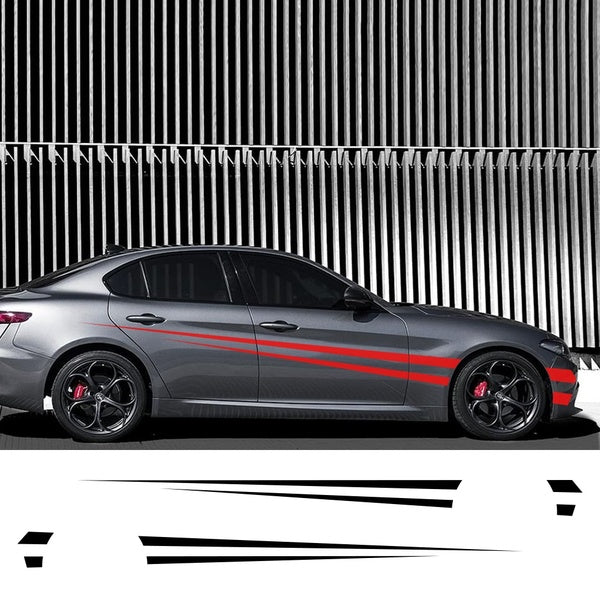 2pcs Car Sticker Long Side Stripe Decals Auto Vinyl Wrap DIY Decoration Sticker Car Racing Sports Styling Car Tuning Accessories