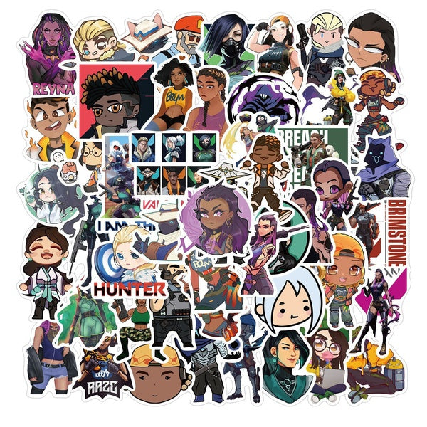 (15-50 Pcs-set)Valorant Stickers Cartoon Vinyl Stickers for Water Bottles Motorcycle Notebook Laptop Luggage Bicycle Skateboard Best DIY Gift