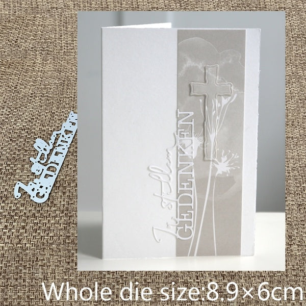 New Design Craft Metal Cutting Dies German Remember in silent letter Scrapbooking Album DIY Paper Card Craft Embossing Die Cuts Scrapbooking Album DI