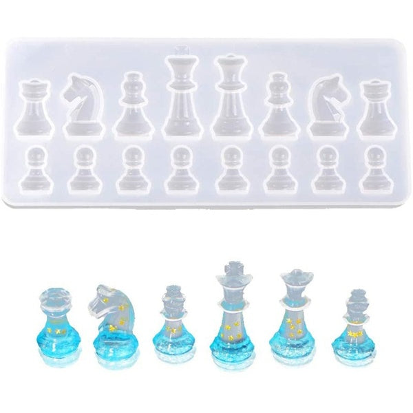 International Chess Mold Silicone Chessmen Mould DIY Clay Epoxy Resin Artcraft Project Home Decoration