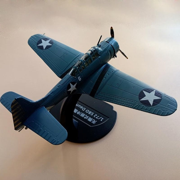 1:72 Scale Alloy Diecast Military Model U. S. Navy Douglas SBD Dauntless Bomber Fighter Aircraft Model Plane Toy For Collection Souvenir Gift Home Off