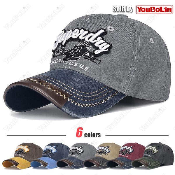Mode Style américain hommes et femmes rétro Double couleur lavé aigle broderie jeunesse décontracté coton casquette de Baseball nouvelle mode en plei