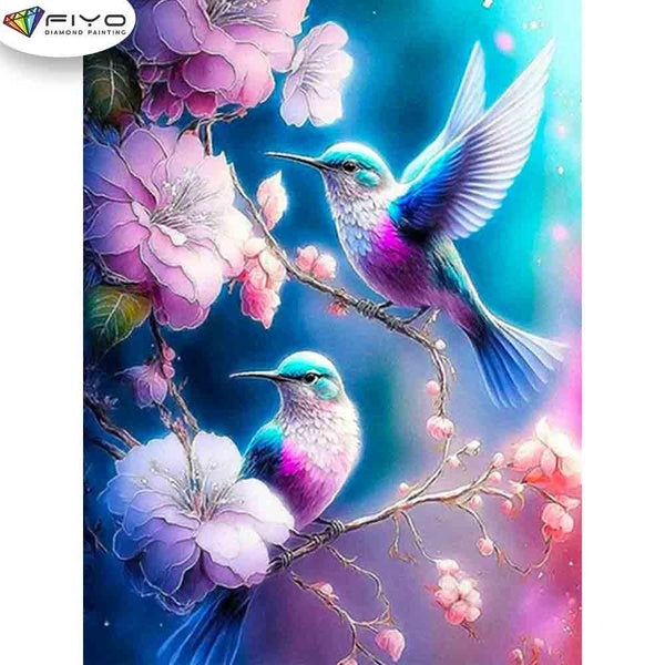 FIYO Colorful Hummingbird Diamond Painting Kits For Adults DIY 5D Diamond Mosaic Diamond Painting Home and Kitchen Fashion Canvas Pictures Wall Decor
