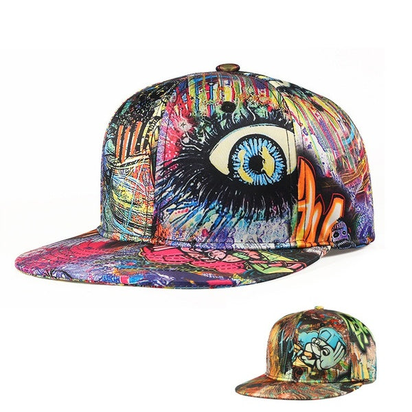 New Fashion Graffiti Printed Hip Hop Baseball Cap Men Women Adjustable Snapback Hat Street Casual Gorras Sun Caps